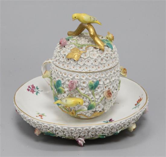 A Dresden chocolate cup, cover and stand